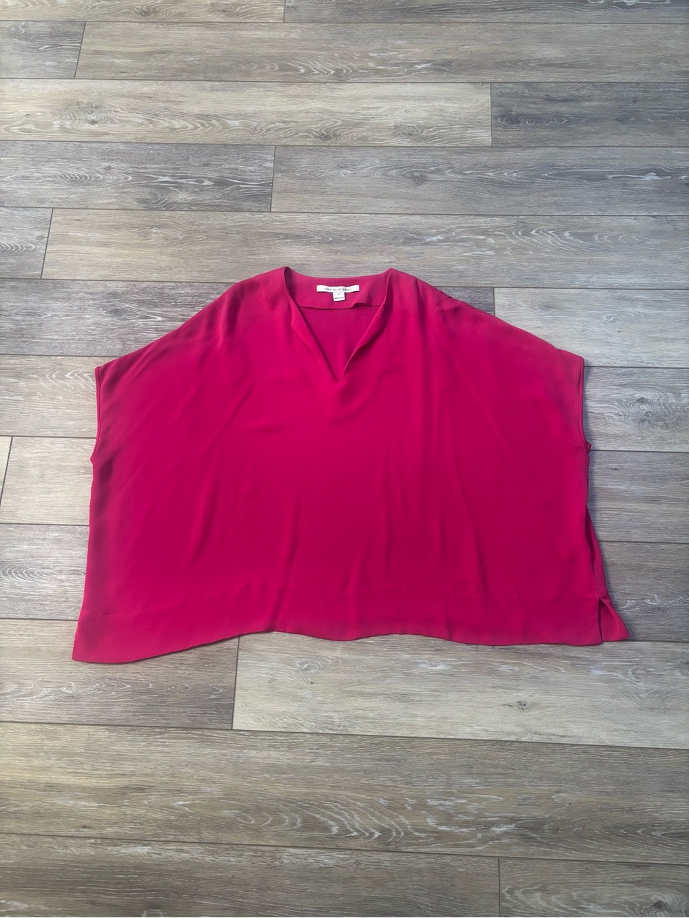 Diane Von Furstenberg Kora Silk Top Sz P Hot Pink Crop Poncho Lagenlook *Read*